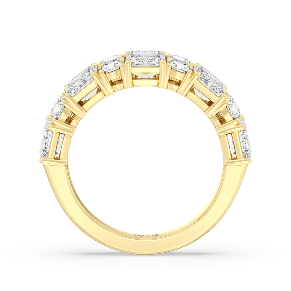 Emerald Station Anniversary Ring with 18KT Yellow Gold / Natural / 4 1/10 Cut Diamond in 14KT Yellow Gold / Natural / 4 1/10 view 4
