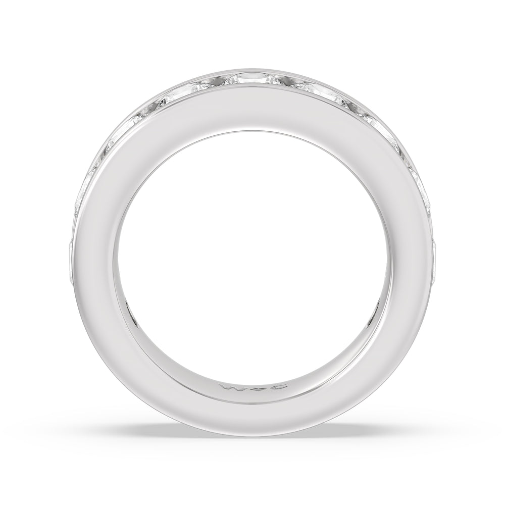 Round Brilliant Cut Diamond Channel Set Band (F/G SI+) with Platinum / Natural / 4 Cut Diamond in 14KT Platinum / Natural / 4 view 4
