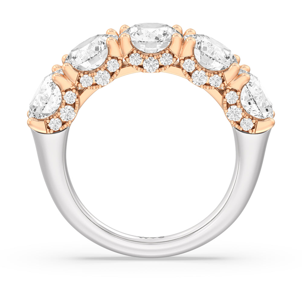 The Philharmonic Anniversary Ring with 18KT White & Rose Gold / Natural / 5 3/8 Cut Diamond in 14KT White & Rose Gold / Natural / 5 3/8 view 4
