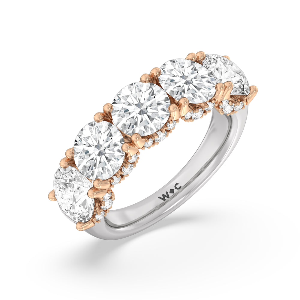 The Philharmonic Anniversary Ring with 18KT White & Rose Gold / Natural / 5 3/8 Cut Diamond in 14KT White & Rose Gold / Natural / 5 3/8 view 5
