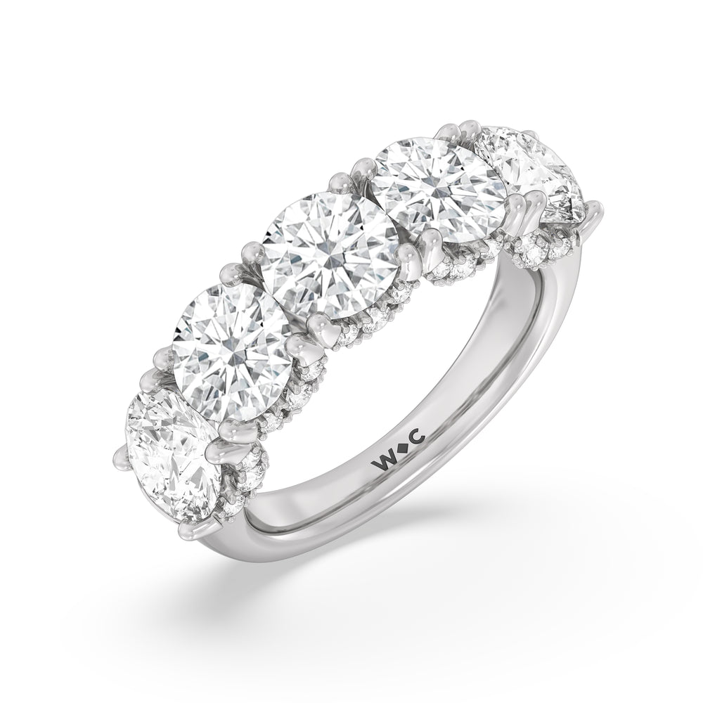 The Philharmonic Anniversary Ring with Platinum / Natural / 5 3/8 Cut Diamond in 14KT Platinum / Natural / 5 3/8 view 5
