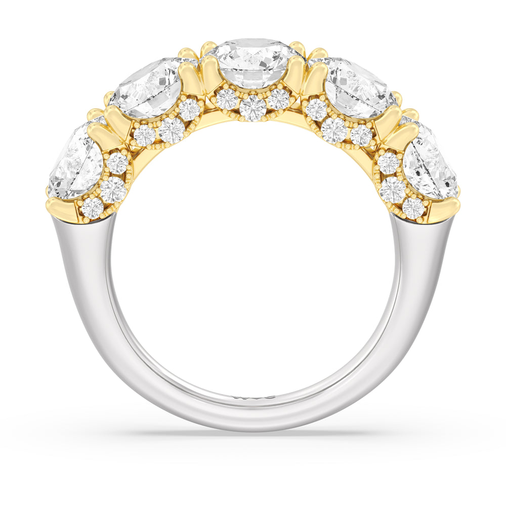 The Philharmonic Anniversary Ring with 18KT White & Yellow Gold / Natural / 5 3/8 Cut Diamond in 14KT White & Yellow Gold / Natural / 5 3/8 view 4
