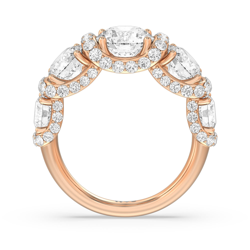 The Crown Anniversary Ring (F/G SI+) with 18KT Rose Gold / Natural / 5 1/2 Cut Diamond in 14KT Rose Gold / Natural / 5 1/2 view 4
