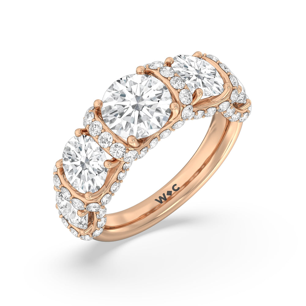 The Fulton Anniversary Ring (E+ VS+) with 18KT Rose Gold / Natural / 5 1/2 Cut Diamond in 14KT Rose Gold / Natural / 5 1/2 view 5
