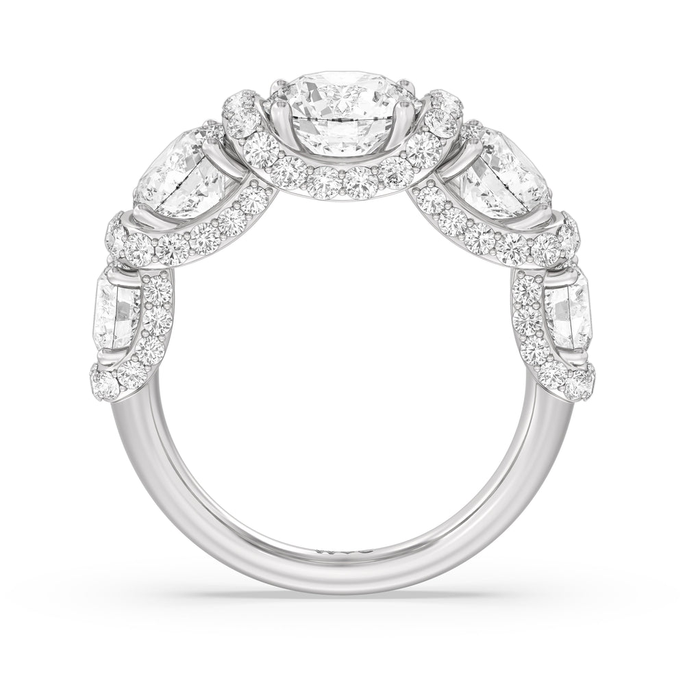 The Crown Anniversary Ring (F/G SI+) with Platinum / Natural / 5 1/2 Cut Diamond in 14KT Platinum / Natural / 5 1/2 view 4
