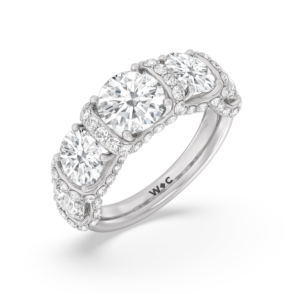 The Fulton Anniversary Ring (E+ VS+) with Platinum / Natural / 5 1/2 Cut Diamond in 14KT Platinum / Natural / 5 1/2 view 5
