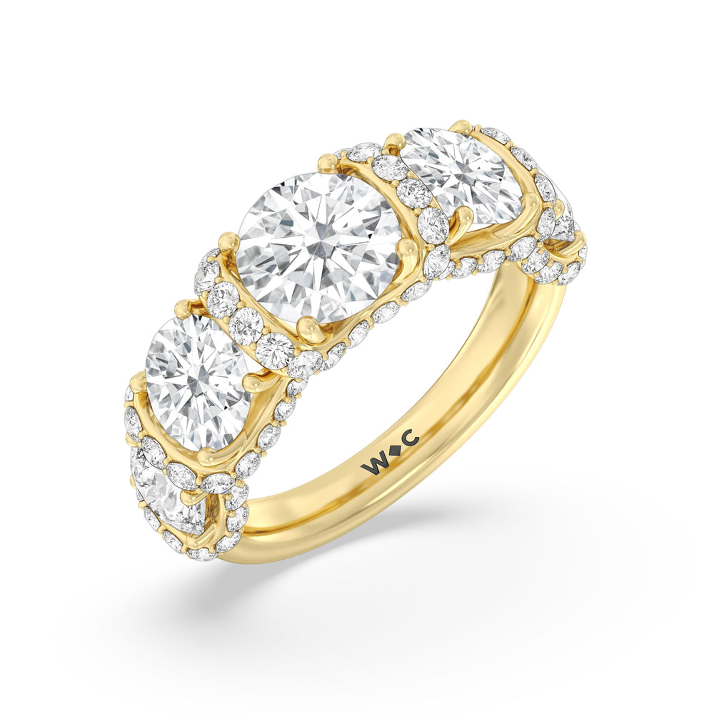 The Crown Anniversary Ring (F/G SI+) with 18KT Yellow Gold / Natural / 5 1/2 Cut Diamond in 14KT Yellow Gold / Natural / 5 1/2 view 5
