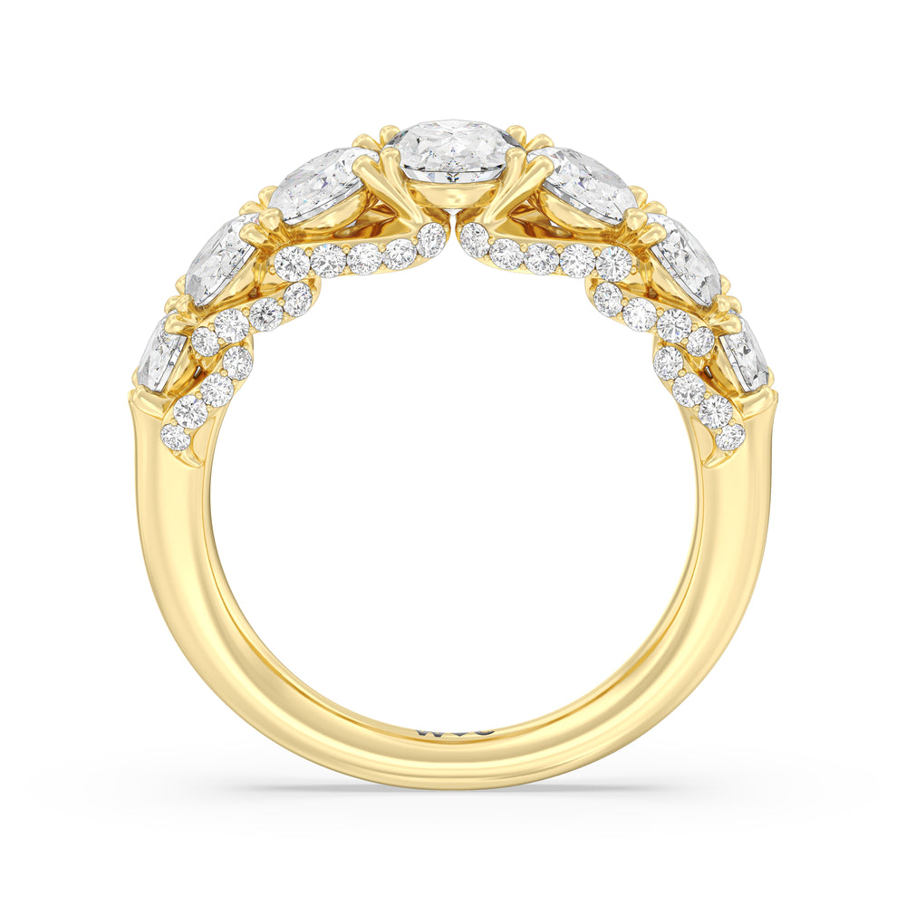 Seven Stone The Regal Anniversary Ring with 18KT Yellow Gold / Natural / 3 1/3 Cut Diamond in 14KT Yellow Gold / Natural / 3 1/3 view 4
