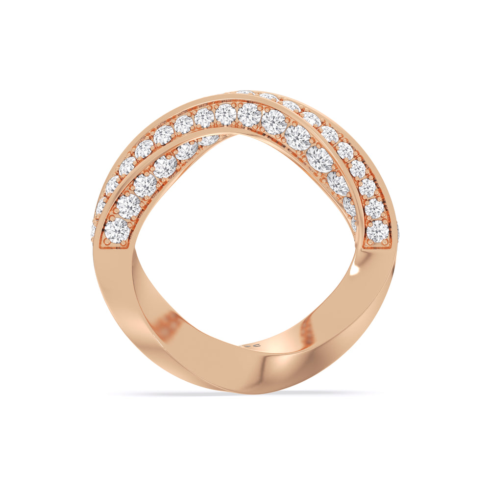 The Bond Anniversary Ring with 18KT Rose Gold / Lab / 2 Cut Diamond in 14KT Rose Gold / Lab / 2 view 5
