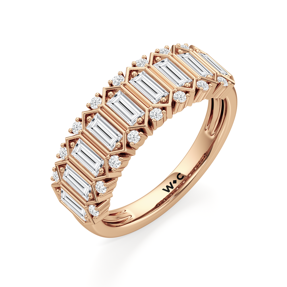 The Reynolds Ring with 18KT Rose Gold / Lab / 1 Cut Diamond in 14KT Rose Gold / Lab / 1 view 4
