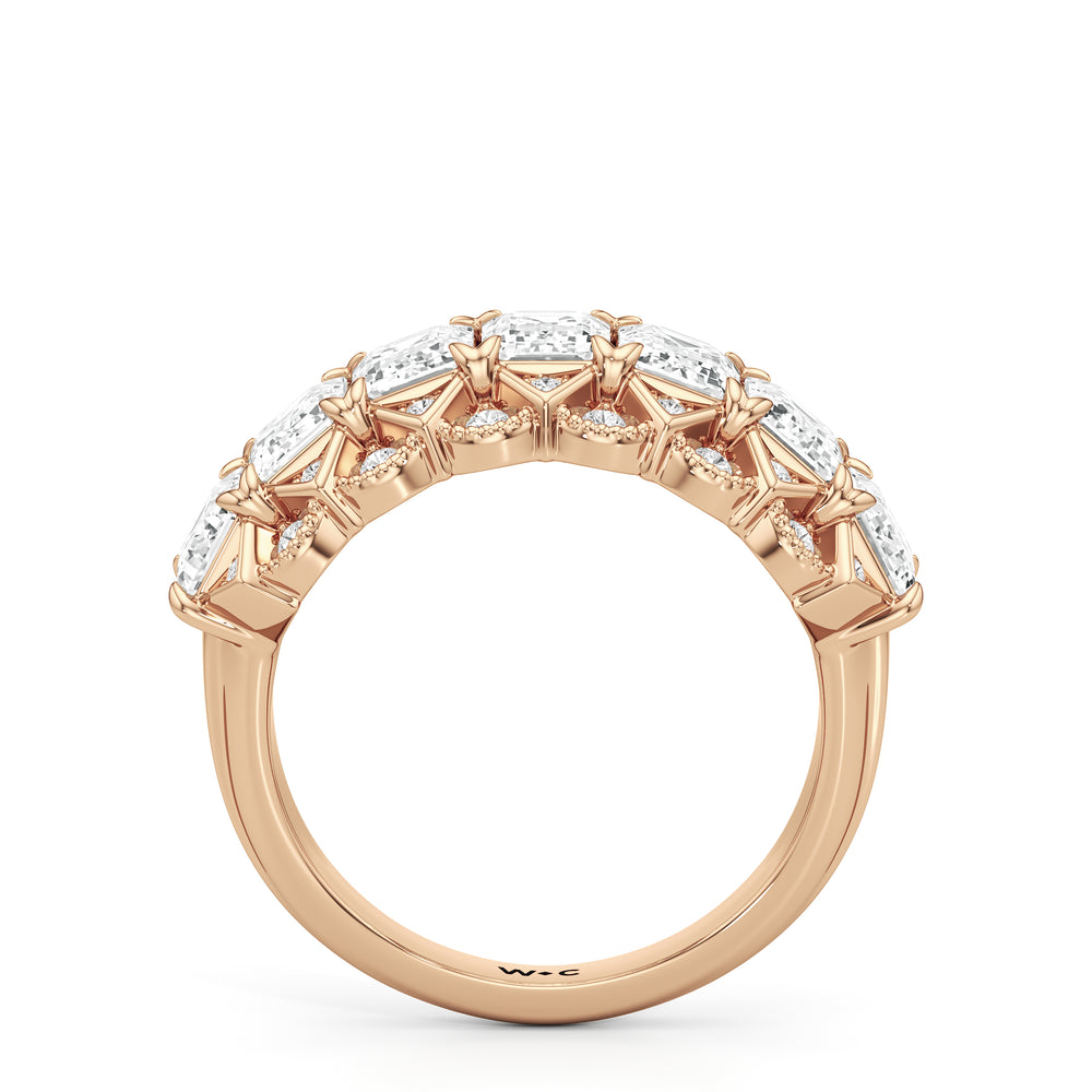 The Frieze Ring with 18KT Rose Gold / Lab / 3 3/4 Cut Diamond in 14KT Rose Gold / Lab / 3 3/4 view 3
