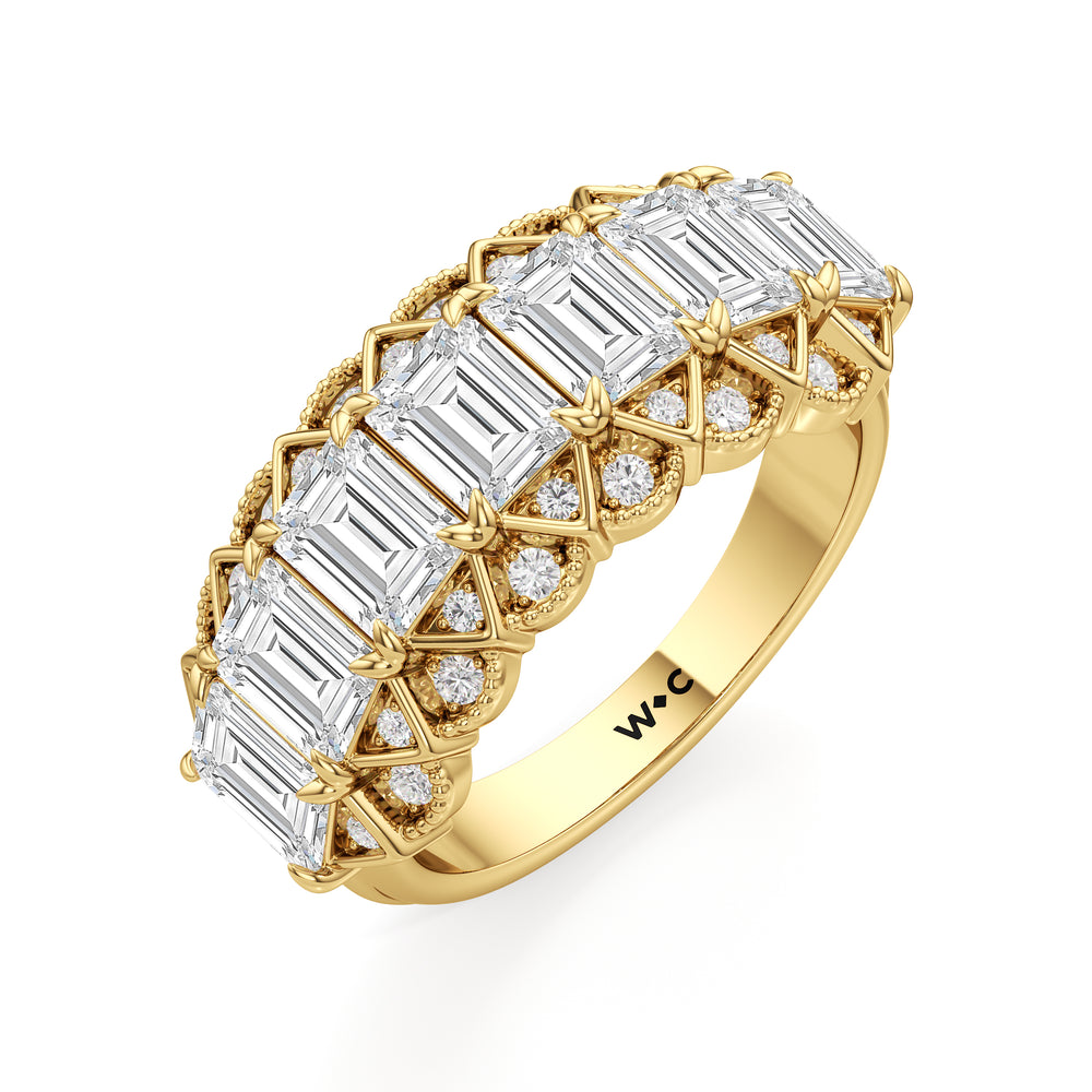 The Frieze Ring with 18KT Yellow Gold / Lab / 3 3/4 Cut Diamond in 14KT Yellow Gold / Lab / 3 3/4 view 4
