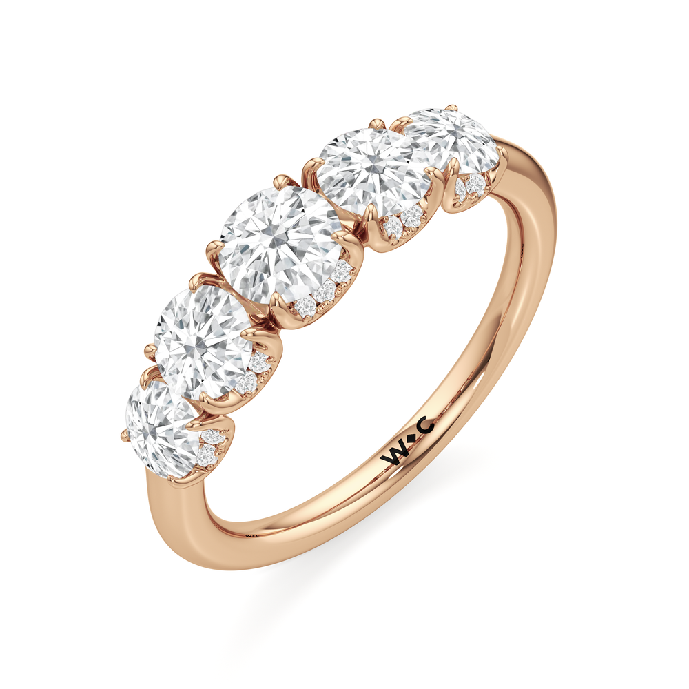 The Atrium Anniversary Ring with 18KT Rose Gold / Lab / 2 Cut Diamond in 14KT Rose Gold / Lab / 2 view 3
