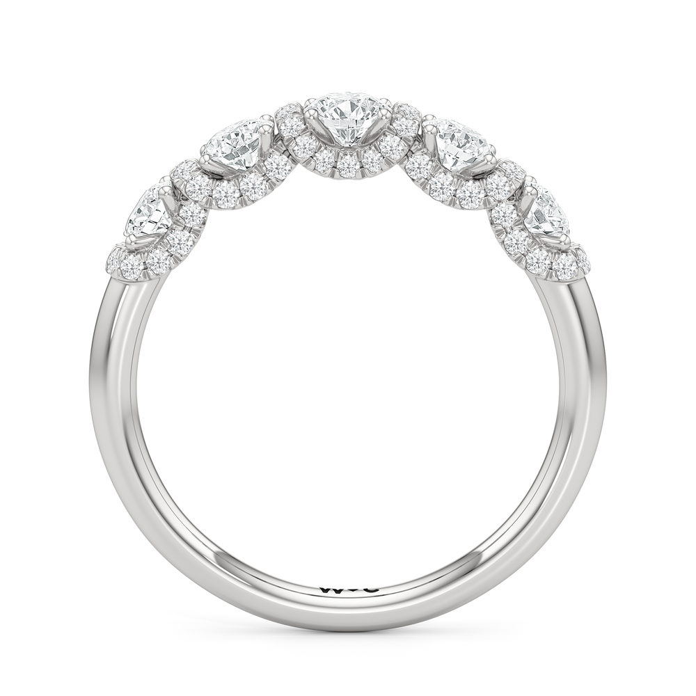The Crown Anniversary Ring (F/G SI+) with Platinum / Natural / 1 Cut Diamond in 14KT Platinum / Natural / 1 view 4
