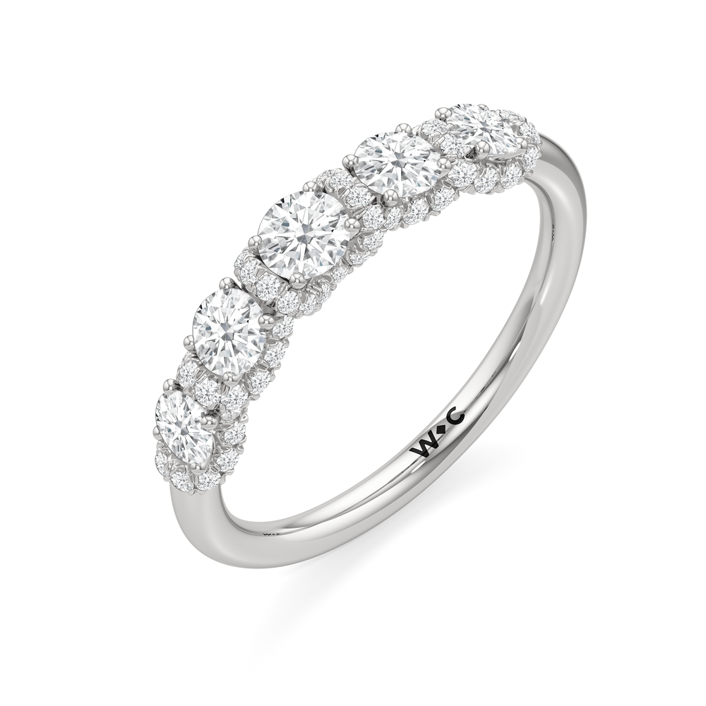 The Fulton Anniversary Ring (E+ VS+) with Platinum / Natural / 1 Cut Diamond in 14KT Platinum / Natural / 1 view 5
