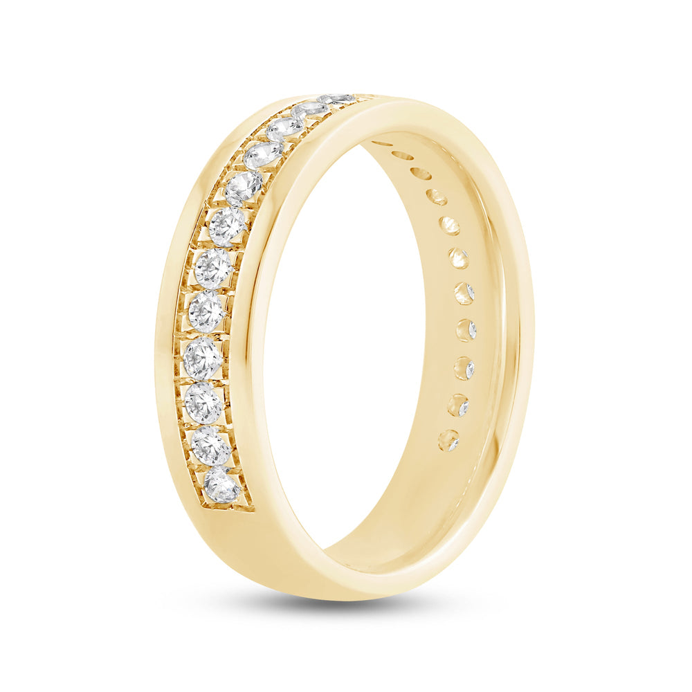 Round Diamond Horizon Ring with 18KT Yellow Gold / 5 Cut Diamond in 14KT Yellow Gold / 5 view 6

