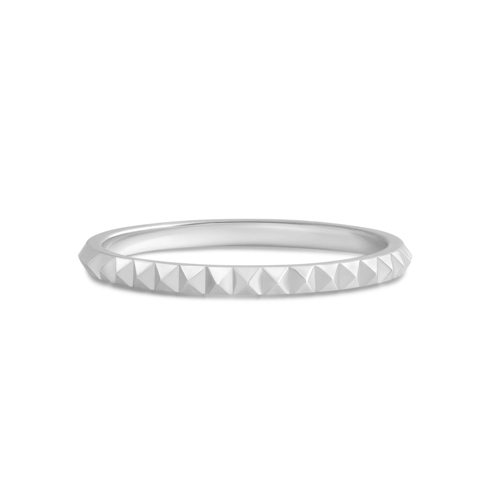 Pyramid Stacker Ring with 18KT White Gold / 1.7 Cut Diamond in 14KT White Gold / 1.7 view 1
