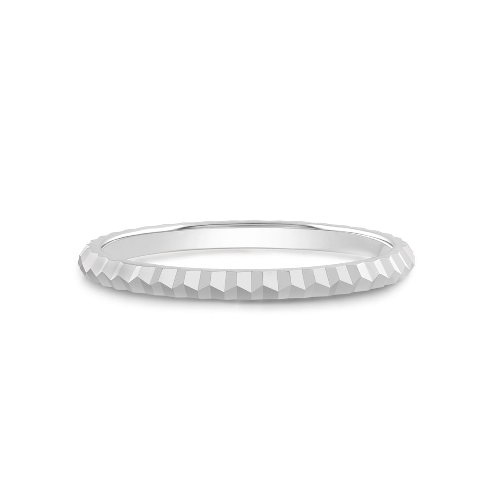 Criss Cross Stacker Ring with 18KT White Gold / 1.7 Cut Diamond in 14KT White Gold / 1.7 view 1
