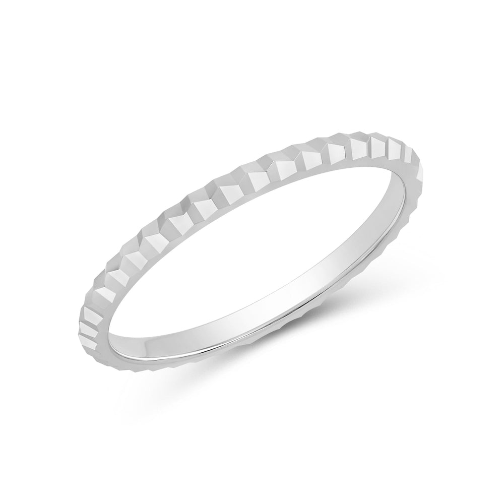 Criss Cross Stacker Ring with 18KT White Gold / 1.7 Cut Diamond in 14KT White Gold / 1.7 view 5
