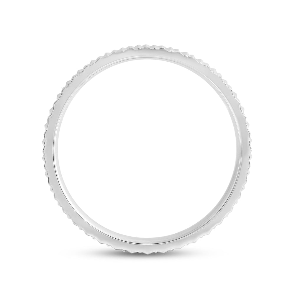 V Wide Men's Ring with 18KT White Gold / 4 Cut Diamond in 14KT White Gold / 4 view 2
