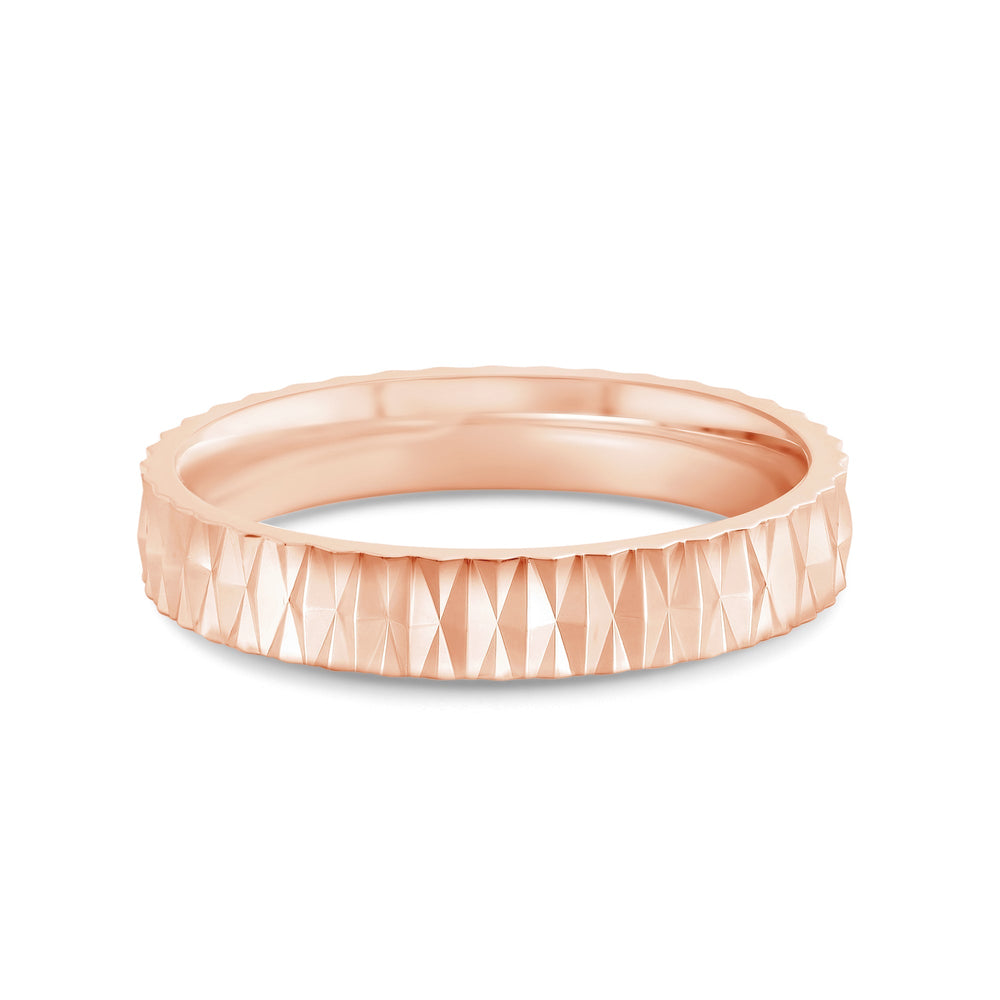 V Wide Men's Ring with 18KT Rose Gold / 4 Cut Diamond in 14KT Rose Gold / 4 view 1

