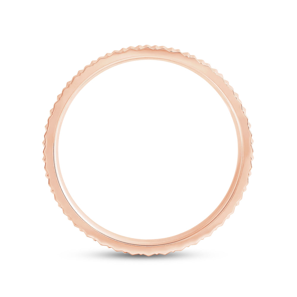 V Wide Men's Ring with 18KT Rose Gold / 4 Cut Diamond in 14KT Rose Gold / 4 view 2
