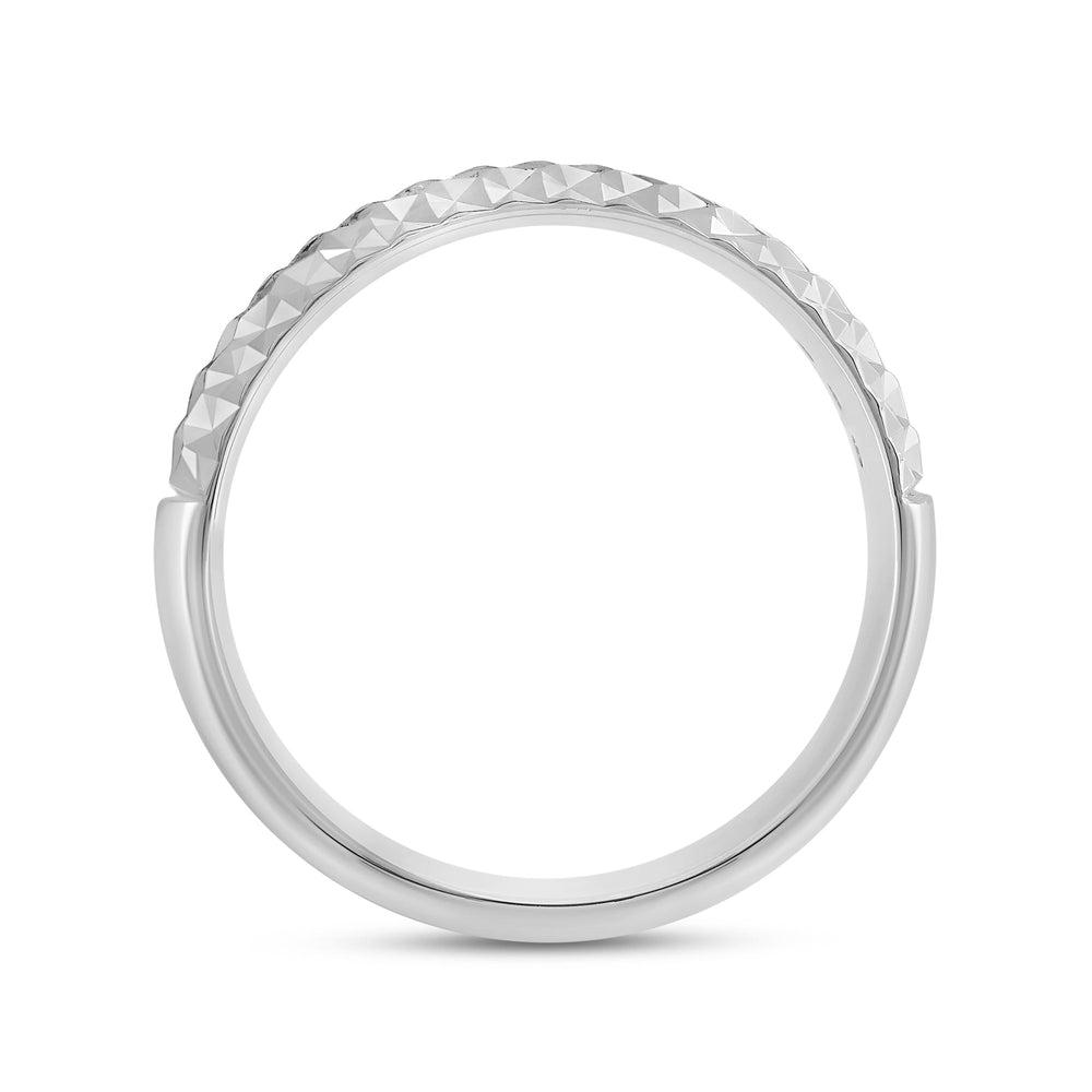 Omega Frame Men's Ring with 18KT White Gold / Lab / 3/4 Cut Diamond in 14KT White Gold / Lab / 3/4 view 2
