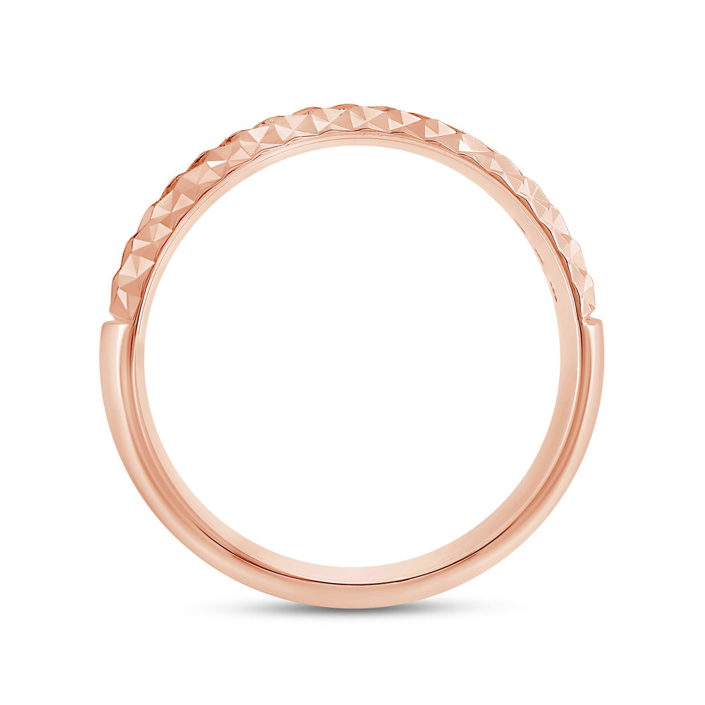 Omega Frame Men's Ring with 18KT Rose Gold / Lab / 3/4 Cut Diamond in 14KT Rose Gold / Lab / 3/4 view 2
