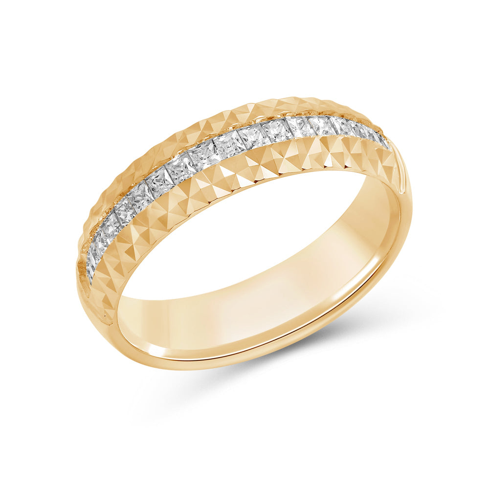 Omega Frame Men's Ring with 18KT Yellow Gold / Lab / 3/4 Cut Diamond in 14KT Yellow Gold / Lab / 3/4 view 4
