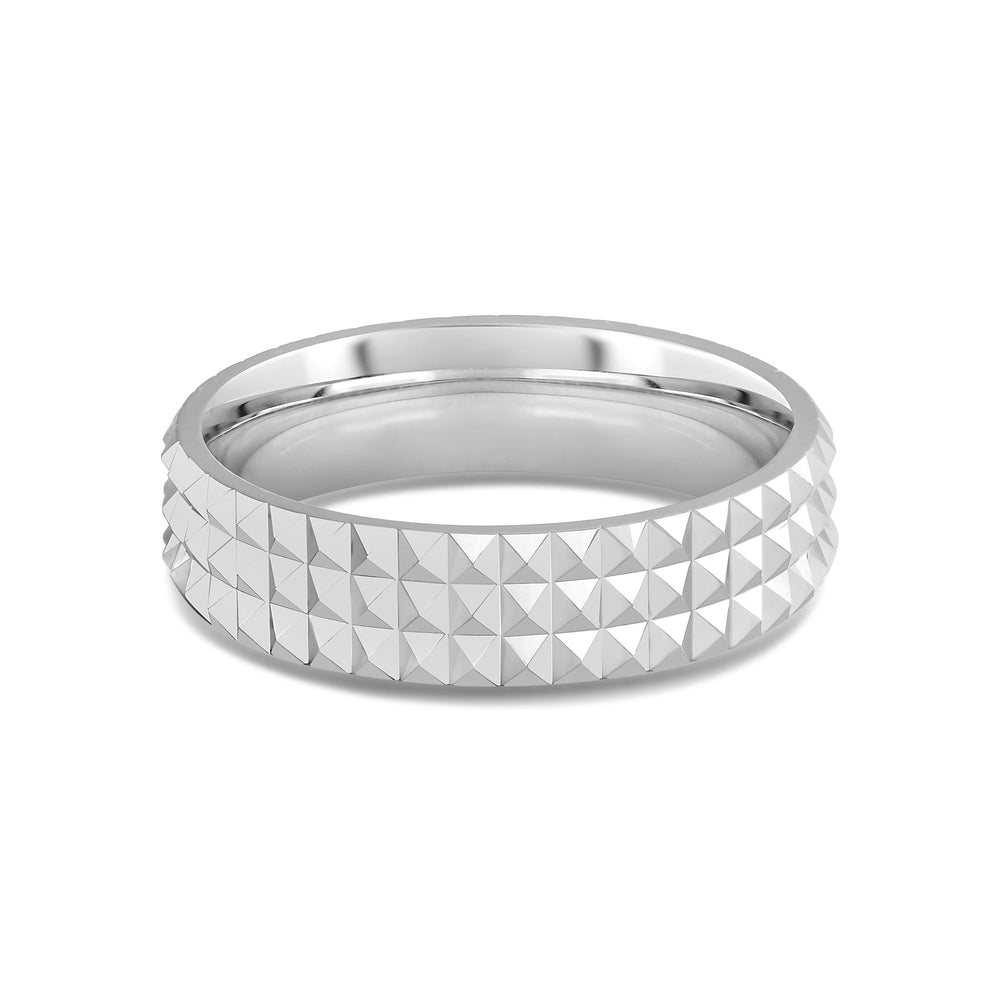 Midi Pyramid Ring with 18KT White Gold / 5 Cut Diamond in 14KT White Gold / 5 view 1
