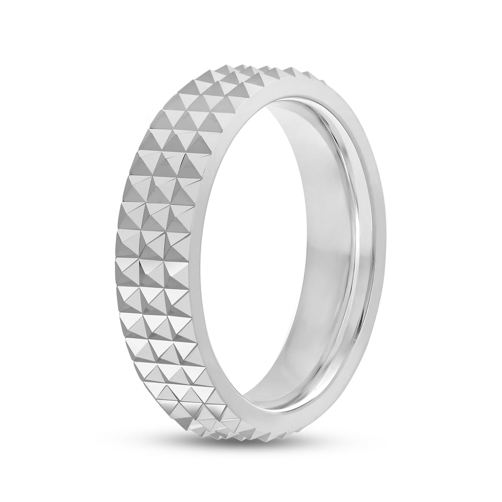 Midi Pyramid Ring with 18KT White Gold / 5 Cut Diamond in 14KT White Gold / 5 view 6
