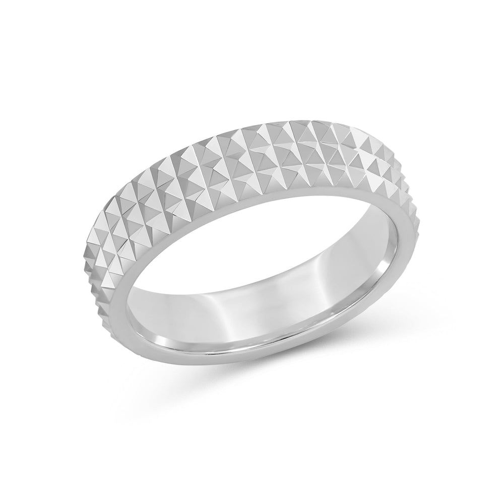 Midi Pyramid Ring with 18KT White Gold / 5 Cut Diamond in 14KT White Gold / 5 view 5
