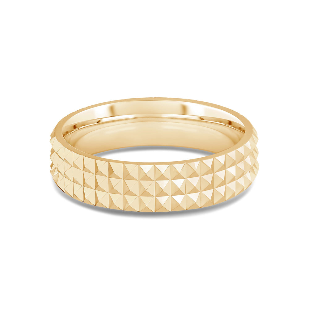 Midi Pyramid Ring with 18KT Yellow Gold / 5 Cut Diamond in 14KT Yellow Gold / 5 view 1
