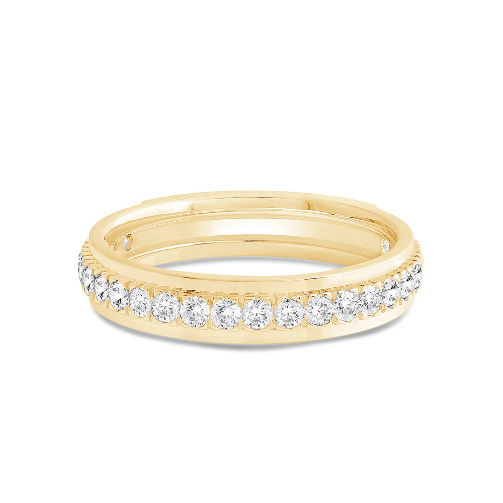 Round Diamond Horizon Ring with 18KT Yellow Gold / 3.5 Cut Diamond in 14KT Yellow Gold / 3.5 view 1
