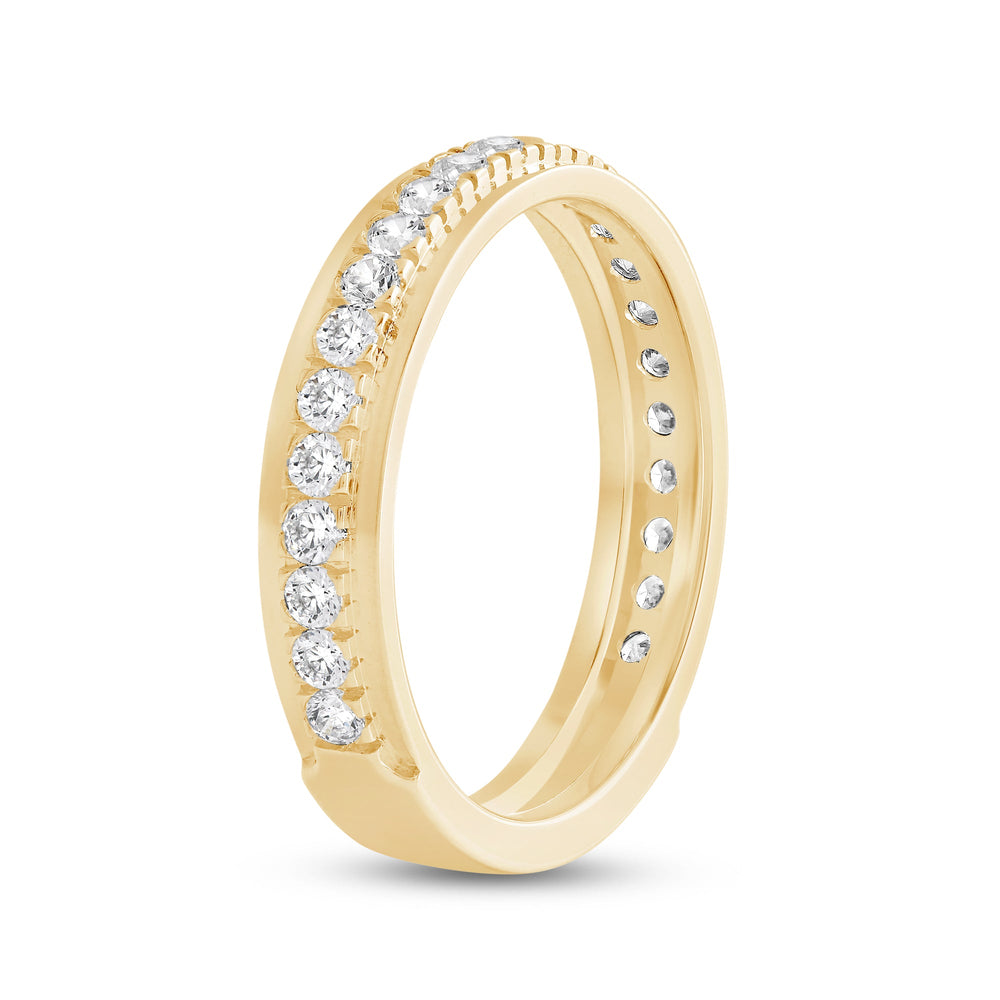 Round Diamond Horizon Ring with 18KT Yellow Gold / 3.5 Cut Diamond in 14KT Yellow Gold / 3.5 view 6

