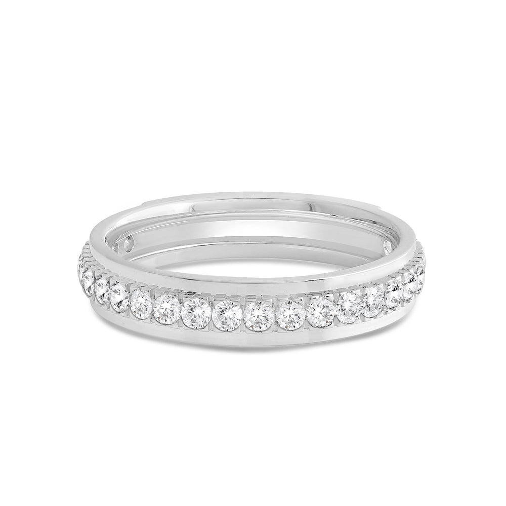 Round Diamond Horizon Ring with 18KT White Gold / 3.5 Cut Diamond in 14KT White Gold / 3.5 view 1

