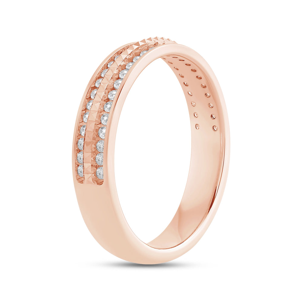 Layered Diamond Pyramid Ring with 18KT Rose Gold / Lab / 1/3 Cut Diamond in 14KT Rose Gold / Lab / 1/3 view 6
