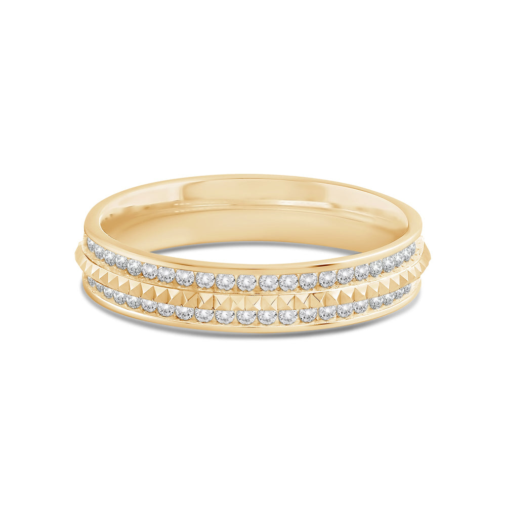 Layered Diamond Pyramid Ring with 18KT Yellow Gold / Lab / 1/3 Cut Diamond in 14KT Yellow Gold / Lab / 1/3 view 1
