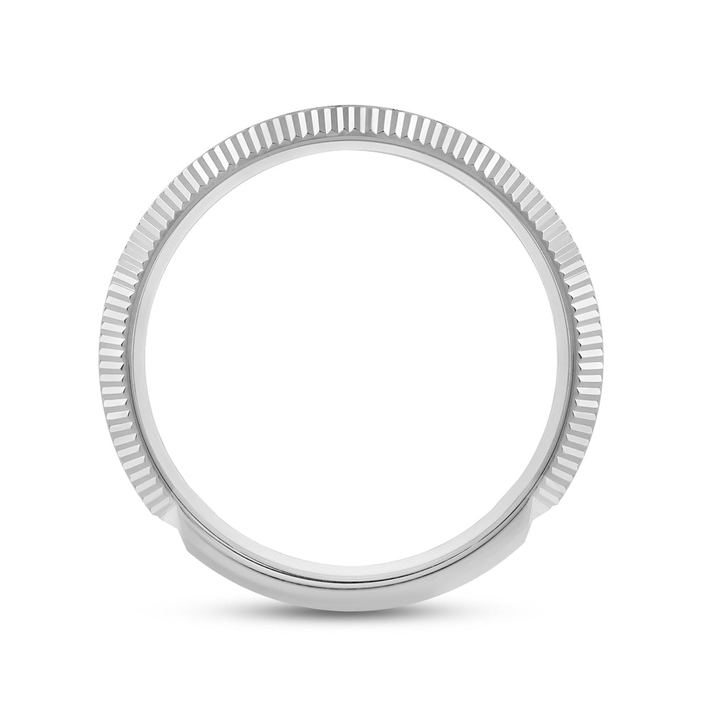 Midi Fluted Frame Ring with 18KT White Gold / Lab / 1/2 Cut Diamond in 14KT White Gold / Lab / 1/2 view 4

