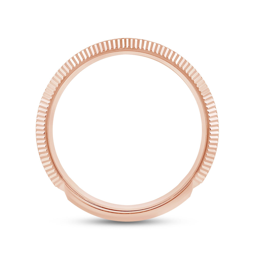 Midi Fluted Frame Ring with 18KT Rose Gold / Lab / 1/2 Cut Diamond in 14KT Rose Gold / Lab / 1/2 view 4
