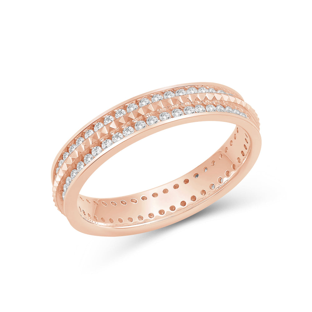 Midi Diamond Frame Pyramid Ring with 18KT Rose Gold / Lab / 5/8 Cut Diamond in 14KT Rose Gold / Lab / 5/8 view 5
