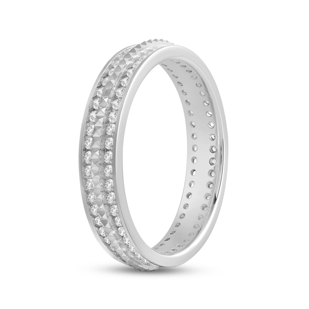Midi Diamond Frame Pyramid Ring with 18KT White Gold / Lab / 5/8 Cut Diamond in 14KT White Gold / Lab / 5/8 view 6
