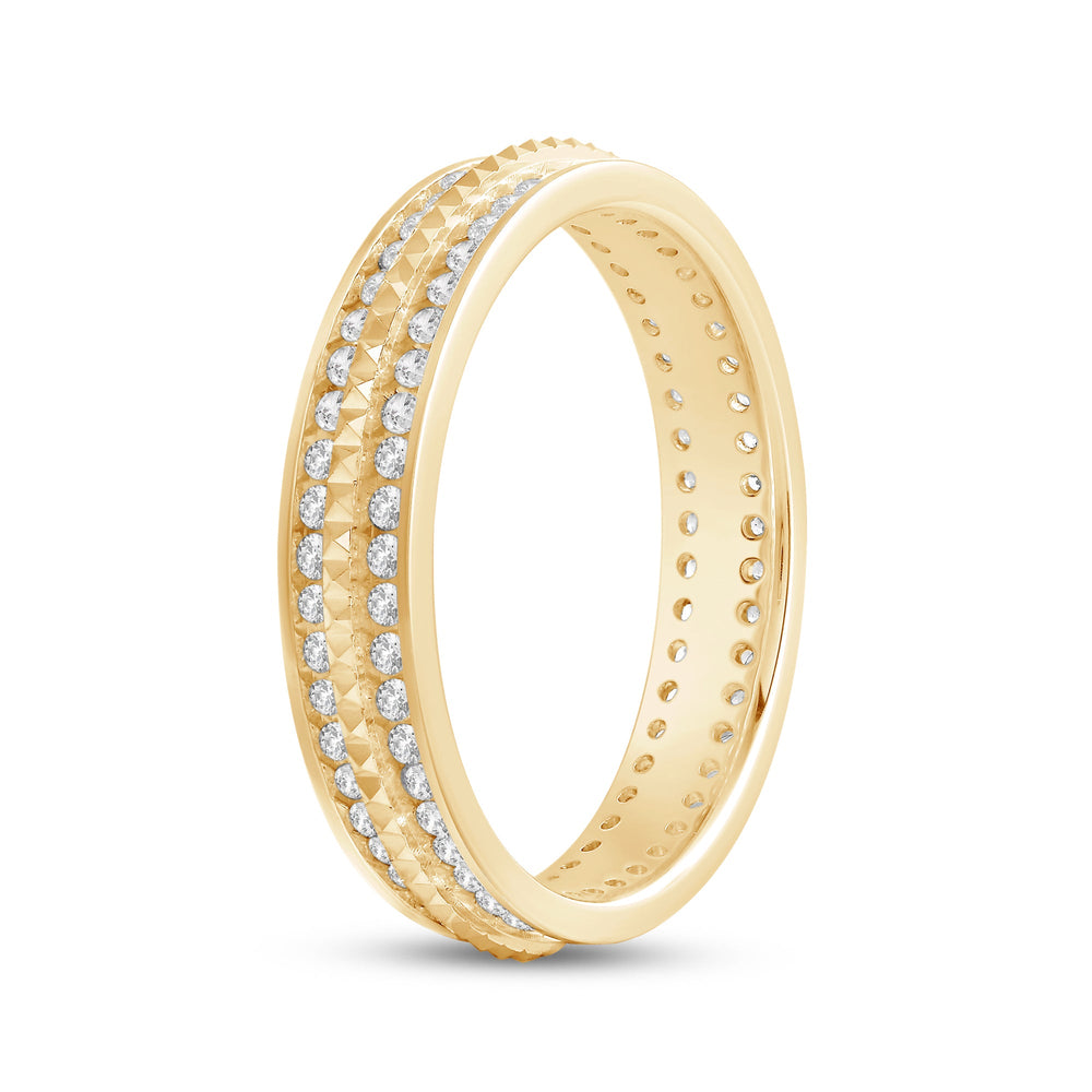 Midi Diamond Frame Pyramid Ring with 18KT Yellow Gold / Lab / 5/8 Cut Diamond in 14KT Yellow Gold / Lab / 5/8 view 6
