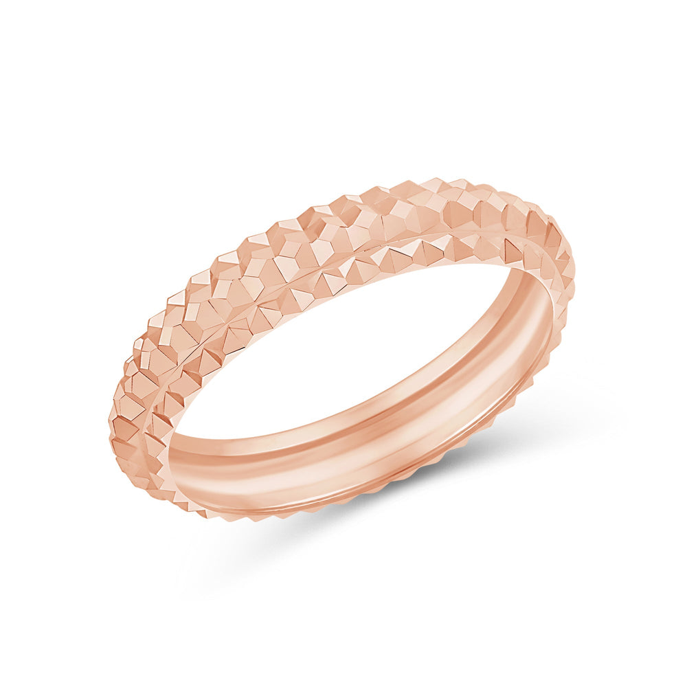 Elevated Center Pyramid Ring with 18KT Rose Gold / 4 Cut Diamond in 14KT Rose Gold / 4 view 5
