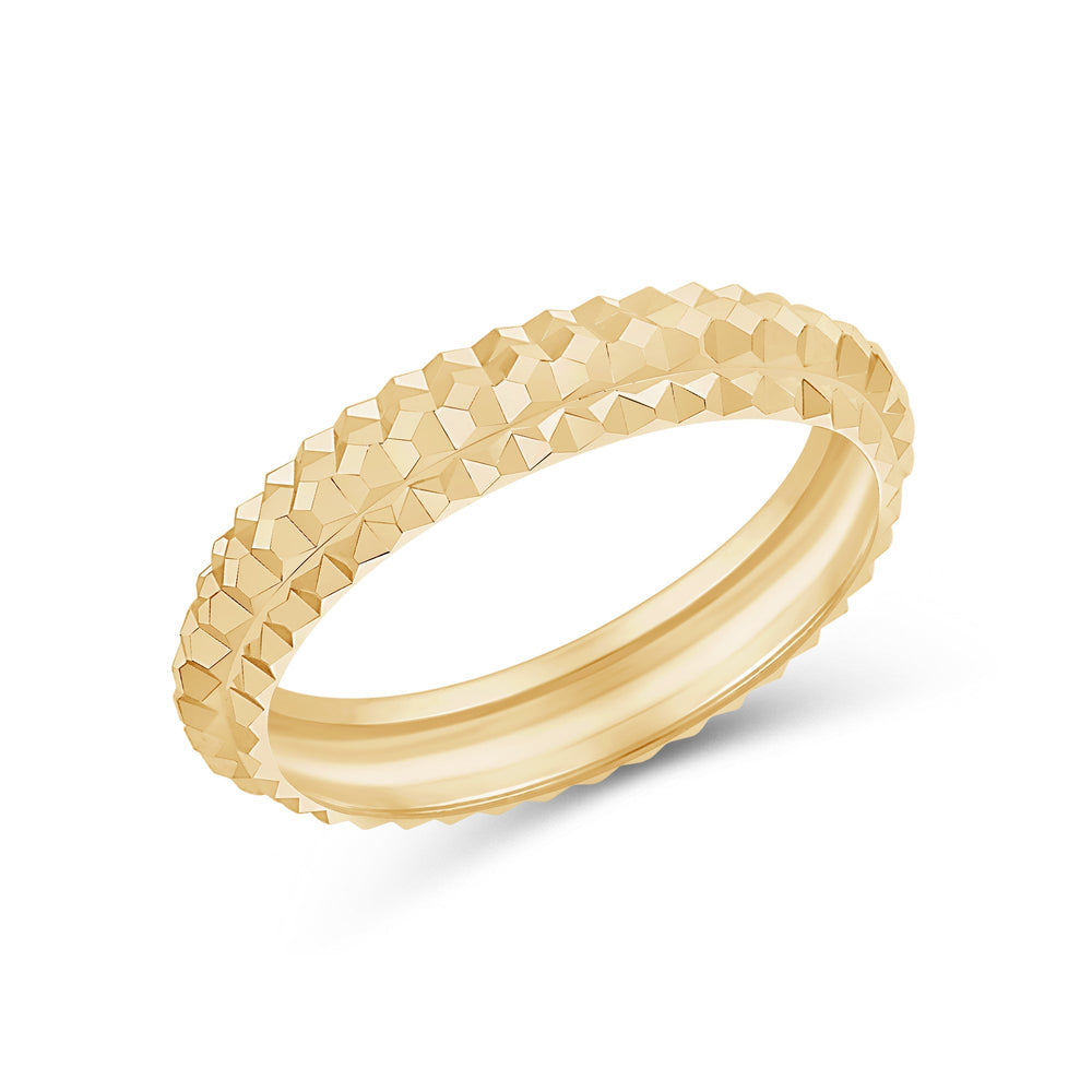 Elevated Center Pyramid Ring with 18KT Yellow Gold / 4 Cut Diamond in 14KT Yellow Gold / 4 view 5
