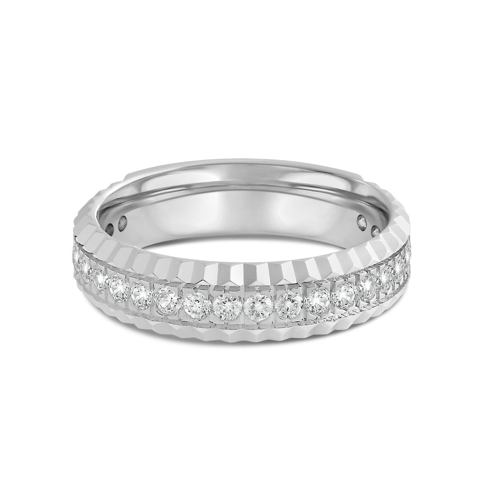 Concave Frame Ring with 18KT White Gold / Lab / 1/2 Cut Diamond in 14KT White Gold / Lab / 1/2 view 1
