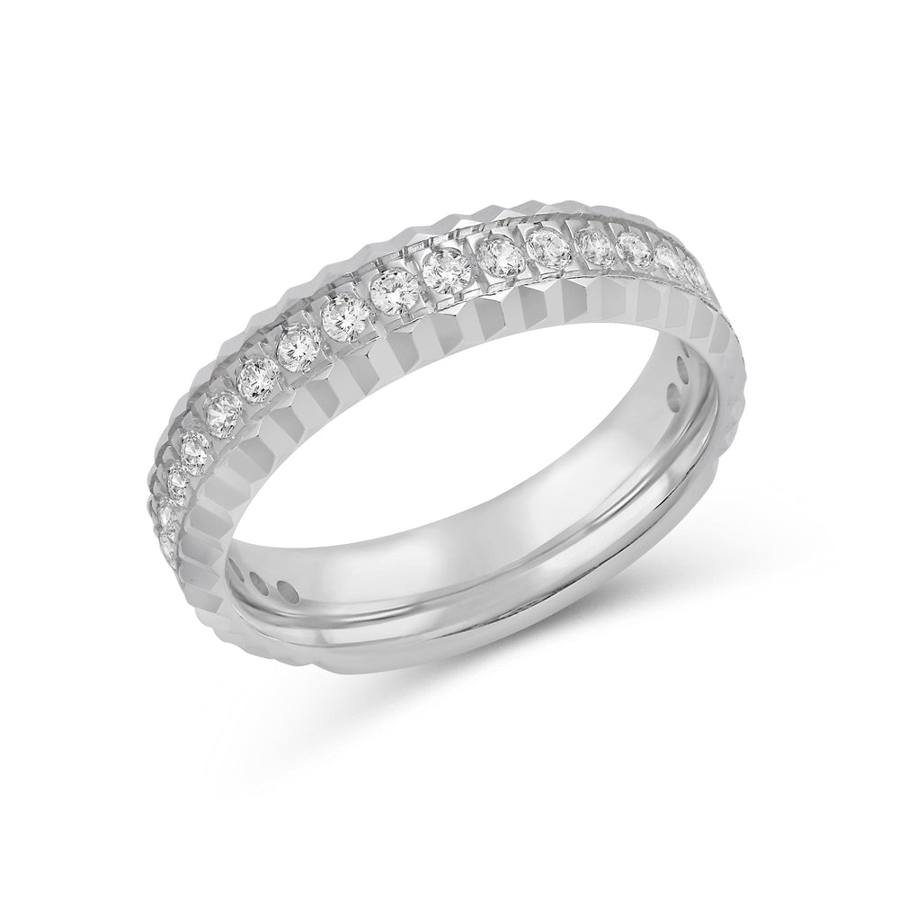 Concave Frame Ring with 18KT White Gold / Lab / 1/2 Cut Diamond in 14KT White Gold / Lab / 1/2 view 5
