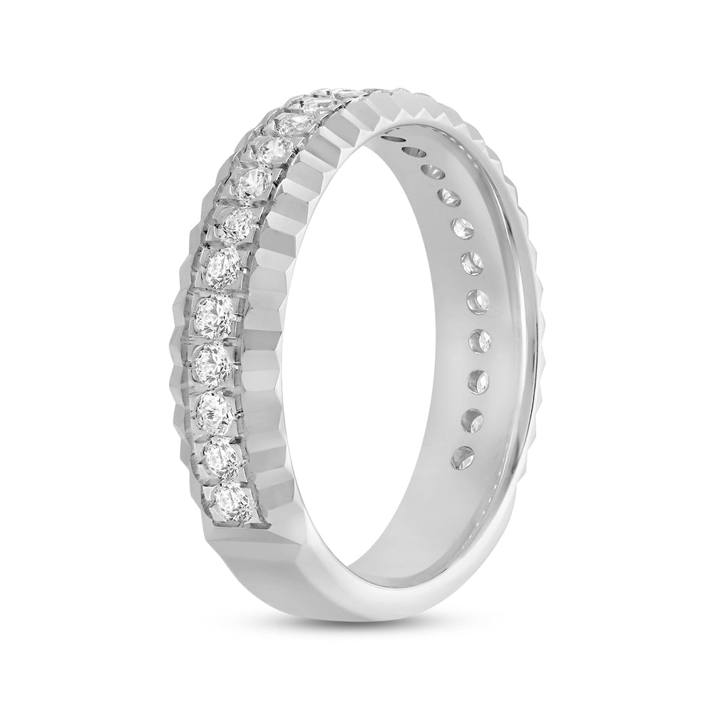 Concave Frame Ring with 18KT White Gold / Lab / 1/2 Cut Diamond in 14KT White Gold / Lab / 1/2 view 6
