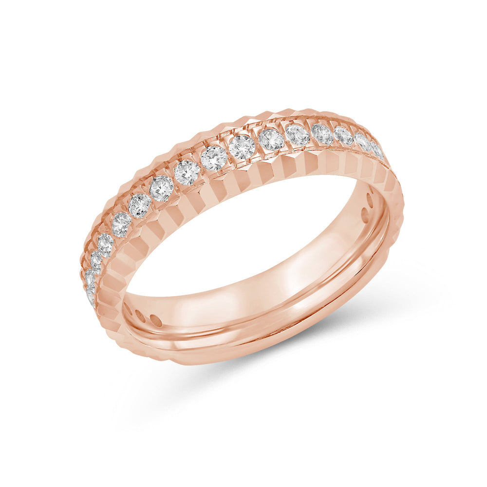 Concave Frame Ring with 18KT Rose Gold / Lab / 1/2 Cut Diamond in 14KT Rose Gold / Lab / 1/2 view 6
