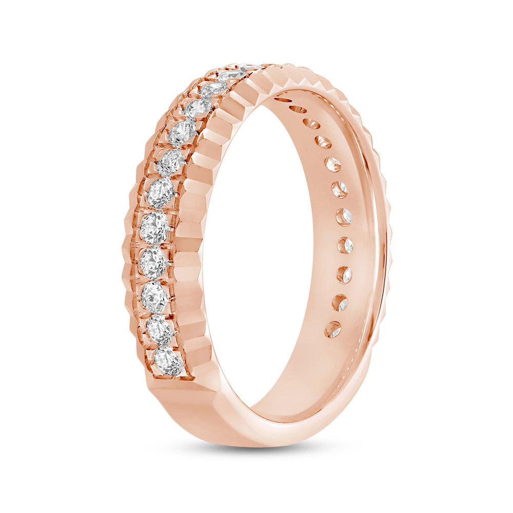 Concave Frame Ring with 18KT Rose Gold / Lab / 1/2 Cut Diamond in 14KT Rose Gold / Lab / 1/2 view 5
